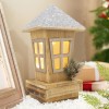 Lanterna di Natale 859717 decorazione in legno con glitter e illuminazione