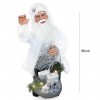 Babbo Natale Bianco e Argento 144225 Abito in velluto 80H cm con Luci e Suoni