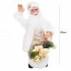 Babbo Natale Bianco e Oro 144231 Abito in Velluto 80H con Luci Suoni e Movimento