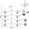 Set 3 Grucce Multiple in Metallo Appendiabiti Salvaspazio con Pinze a 4 Livelli
