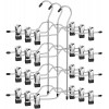 Set 3 Grucce Multiple in Metallo Appendiabiti Salvaspazio con Pinze a 4 Livelli