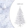 Albero di Natale Bianco 210 cm Abete Artificiale BIANCONATALE Rami Pieghevoli