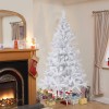 Albero di Natale Bianco 210 cm Abete Artificiale BIANCONATALE Rami Pieghevoli