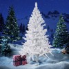 Albero di Natale Bianco 210 cm Abete Artificiale BIANCONATALE Rami Pieghevoli