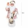 Babbo Natale Rosa 144213 con Abito in Velluto 80H cm con Musica Luci e Movimento