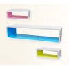 Set 3 mensole componibili di design colorate in 3d rettangolari di misure diverse 