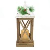 Lanterna Con Lumino Di Natale 859762 Decorazione In Legno Con Luce Led E Glitter