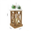 Lanterna Con Lumino Di Natale 859762 Decorazione In Legno Con Luce Led E Glitter