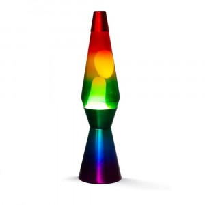 Lampada Lava Lamp 40 cm XL1767 Arcobaleno con Magma Glitter Multicolor RAINBOW