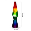 Lampada Lava Lamp 40 cm XL1767 Arcobaleno con Magma Glitter Multicolor RAINBOW