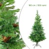 Albero di Natale 180H cm 164047 con Pigne e Rami Pieghevoli in PVC Artificiale
