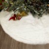 Tappeto per Albero di Natale Bianco Morbida Pelliccia 80cm Gonna Base Albero