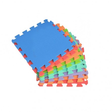 2814 Tappeto da gioco puzzle componibile colorato 10 pezzi 30 X 30 cm