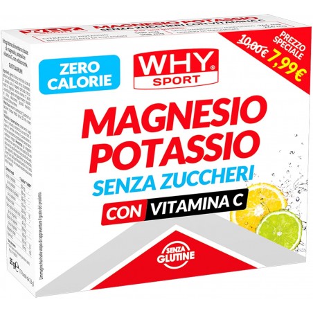 WHYNATURE Magnesio e Potassio Senza Zuccheri 10 Bustine Integratore Alimentare