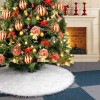Tappeto per Albero di Natale Bianco Morbida Pelliccia 80cm Gonna Base Albero