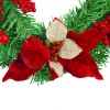 Ghirlanda Dietroporta Natalizia Tonda 35cm Ramo d'Albero con Decorazioni Rosse