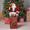 Babbo Natale con Camino Regolabile 110 cm con Luce e Musica Decorazione 392038