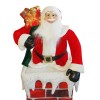 Babbo Natale con Camino Regolabile 110 cm con Luce e Musica Decorazione 392038
