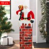 Babbo Natale con Camino Regolabile 110 cm con Luce e Musica Decorazione 392038