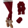 Leggings donna F3088 effetto termico interno felpato elasticizzato fuseaux