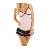 Completino babydoll mod. CAMELIA by MWS AHEAD in morbido tessuto effetto seta e tanga incluso