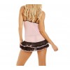 Completino babydoll mod. CAMELIA by MWS AHEAD in morbido tessuto effetto seta e tanga incluso