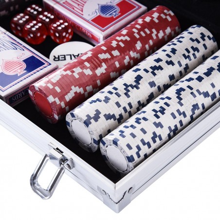 Set Poker Professionale 100 Fiches + 2 Mazzi Carte - Cofanetto Metallico Per Serate Con Amici - Regalo Ideale - Foto 4