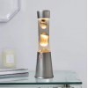 Lampada Lava Lamp 30cm XL1763 Base Lucida Silver e Magma Oro Design Moderno