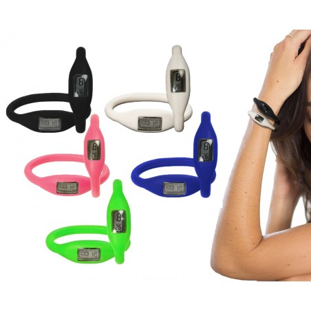 Orologio a bracciale led in silicone digitale colorato SECRET SECONDS dal design minimal e versatile