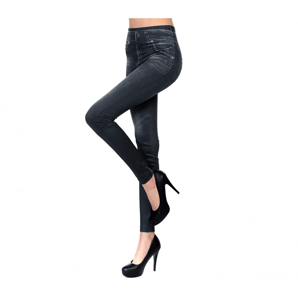 Leggings Effetto Jeans AMETISTA Jeggins D5384 Modellante e Contenitivo  interno