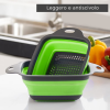 2 Scolapasta Pieghevoli Rettangolari Silicone 211501 Antiscivolo e Salvaspazio
