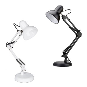 Lampada da Scrivania 2 in 1 in Metallo 72507 con Braccio Flessibile e Morsetto