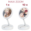 Specchio Cosmetico Led Double Face Zoom 1X e 10X per Trucco 053158 Pieghevole