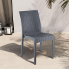 Set 4 Sedie Giardino NINFEA in Stile Rattan Senza Braccioli Sedute per Esterni