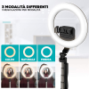 Selfie Stick Ring Light Anello Led 8" Treppiedi Pieghevole Con Telecomando 06