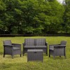Set Divano 2 Poltrone e Tavolino Stile Rattan VENEZIA Salottino per Esterni