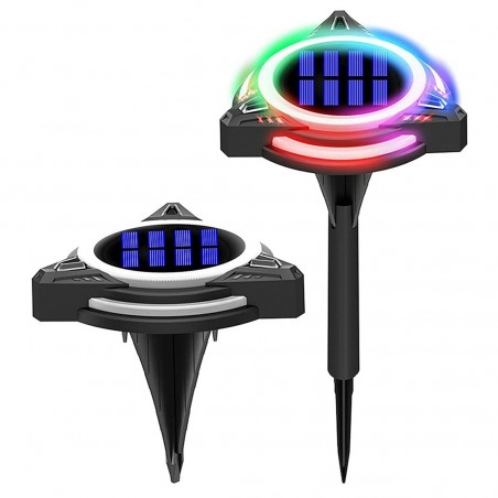 Faretto Solare Luce Led RGB Triangolo da Giardino con Sensore Crepuscolare IP68