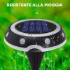 Faretto Solare Luce Led RGB Tondo da Giardino con Sensore Crepuscolare IP68