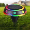 Faretto Solare Luce Led RGB Tondo da Giardino con Sensore Crepuscolare IP68