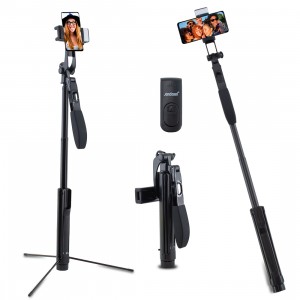 Mini Treppiedi Supporto per Telefono Video Camera Stand 360° con Faro Led