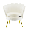 Poltrona a Conchiglia VENERE in Velluto Vintage con Piedi Oro DA MODIFICARE