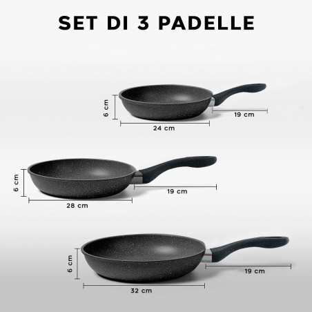 Set Pentole Antiaderente Riovarm In Granito - 3 Pezzi (20, 24, 28 Cm), Senza PFOA, Per Induzione - Foto 7