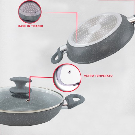 Ergo Chef Set di 8 padelle intelligenti con manici rimovibili, padelle salvaspazio eccellenti per tutte le cucine e camper, funziona con stufe elettriche, a gas, a induzione, padelle in acciaio