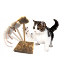 Tiragraffi con molla topino oscillante a peluche gioco  per gatti