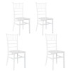 Set 4 Sedie di Chiavari Bianca Design Classico per Catering Chiavarina Vintage