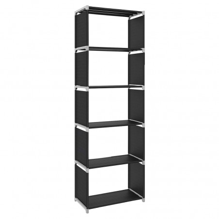 LIBRERIA A 5 RIPIANI 50 x 30 x 180 cm NERA DA MODIFICARE