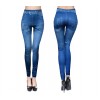 J0175 Leggings effetto denim con dettaglio nota musicale slim modellante in due varianti