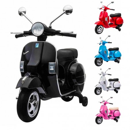 Moto elettrica PIAGGIO per bambini VESPA PX LT887 con rotelle 12V luci led