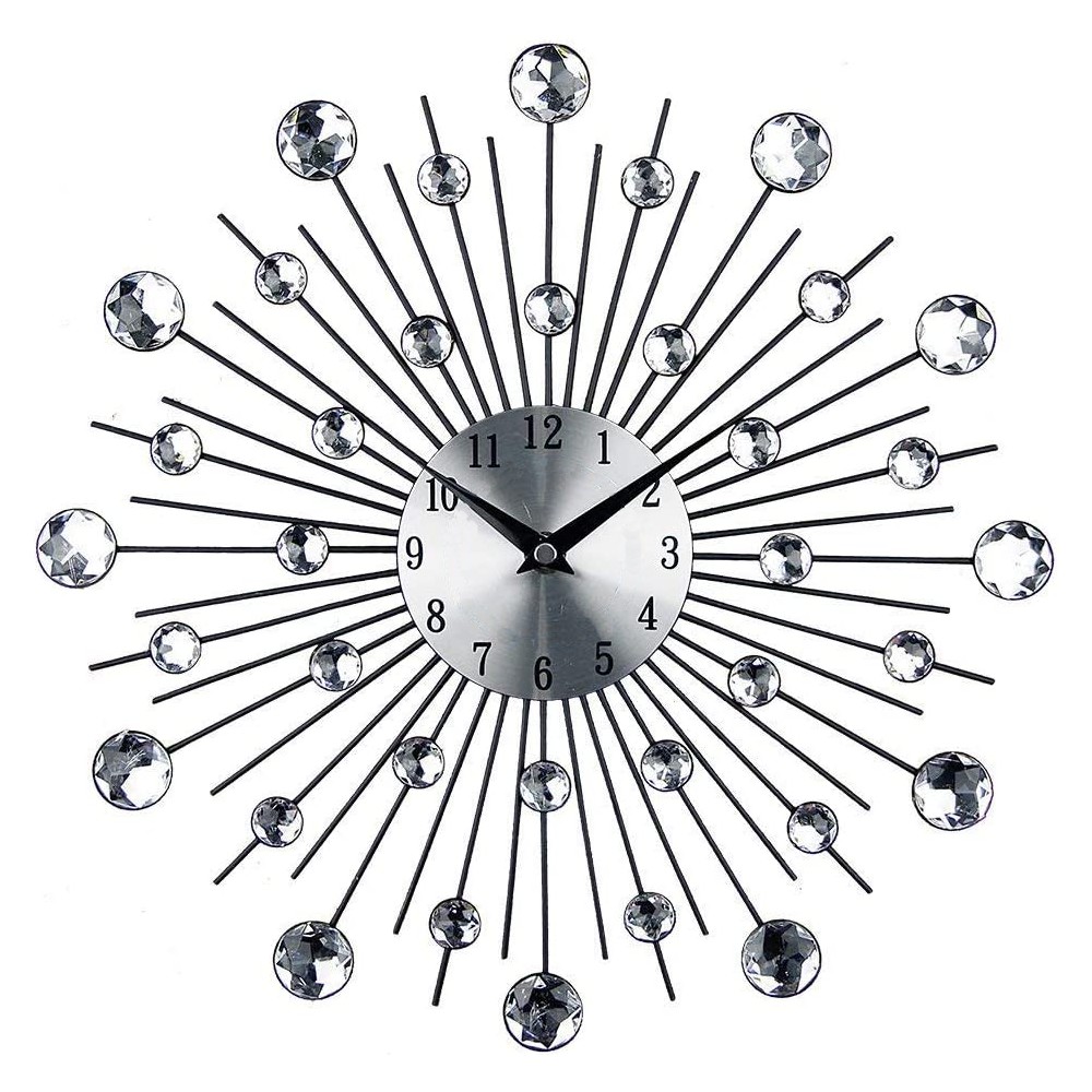 Orologio Da Parete Acctim 21760 Stella Starburst – 43 Cm, Vetro, Lancette Oro, Movimento Al Quarzo, Batteria AA, Stile Retro